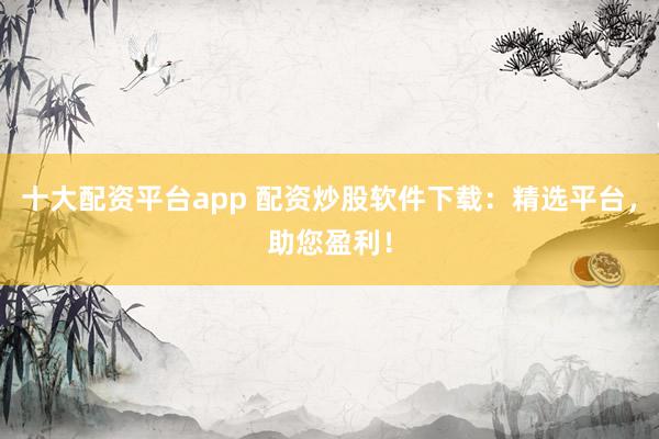 十大配资平台app 配资炒股软件下载：精选平台，助您盈利！
