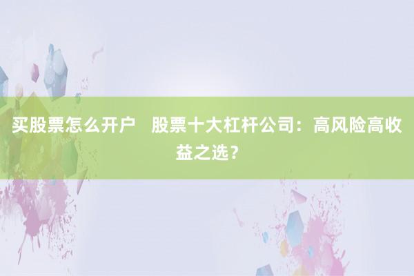 买股票怎么开户   股票十大杠杆公司：高风险高收益之选？