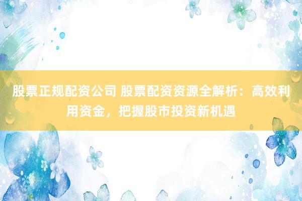 股票正规配资公司 股票配资资源全解析：高效利用资金，把握股市投资新机遇