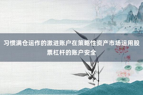 习惯满仓运作的激进账户在策略性资产市场运用股票杠杆的账户安全