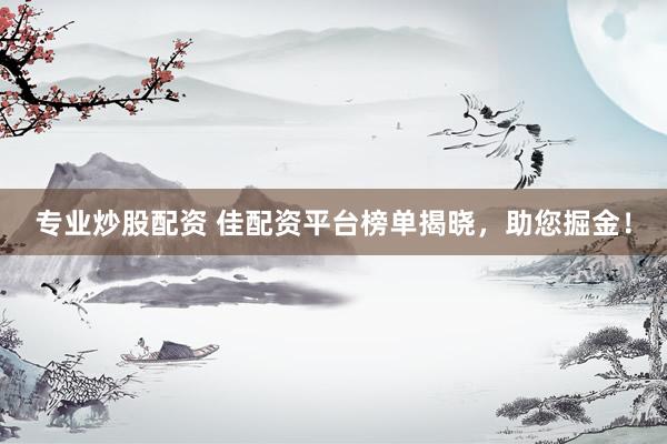 专业炒股配资 佳配资平台榜单揭晓，助您掘金！