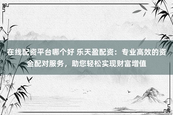 在线配资平台哪个好 乐天盈配资：专业高效的资金配对服务，助您轻松实现财富增值