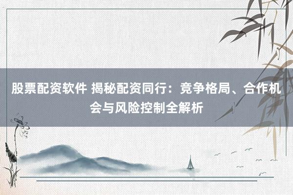 股票配资软件 揭秘配资同行：竞争格局、合作机会与风险控制全解析