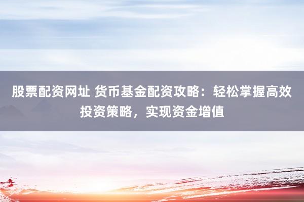 股票配资网址 货币基金配资攻略：轻松掌握高效投资策略，实现资金增值
